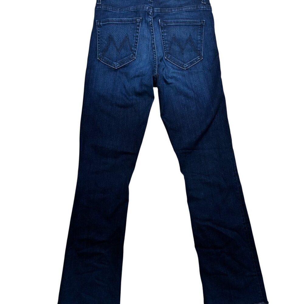 Mother The Insider Ankle Fray 25 Dark Wash Stretch Designer Casual Office - Picture 2 of 5